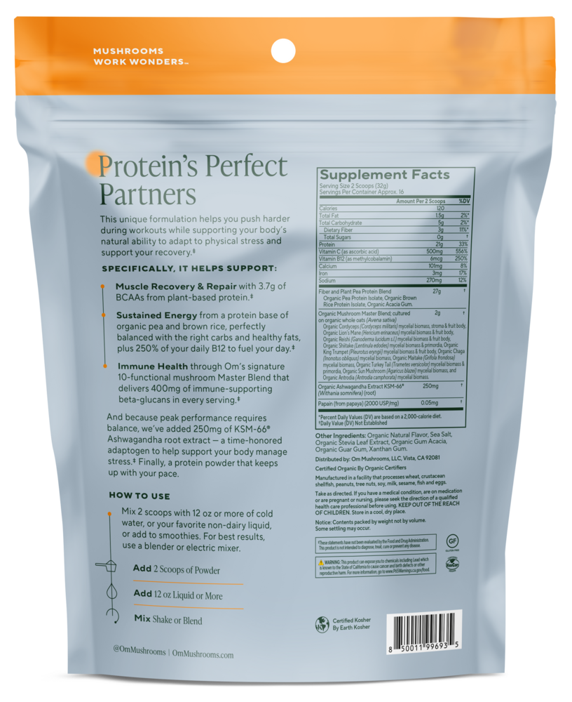 Product image for Mushroom Master Blend Vanilla Protein.