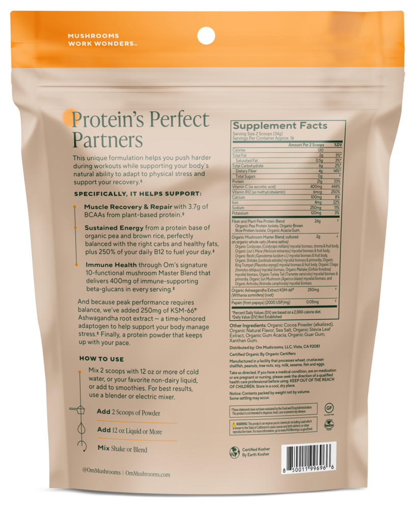 Product image for Mushroom Master Blend Chocolate Protein.