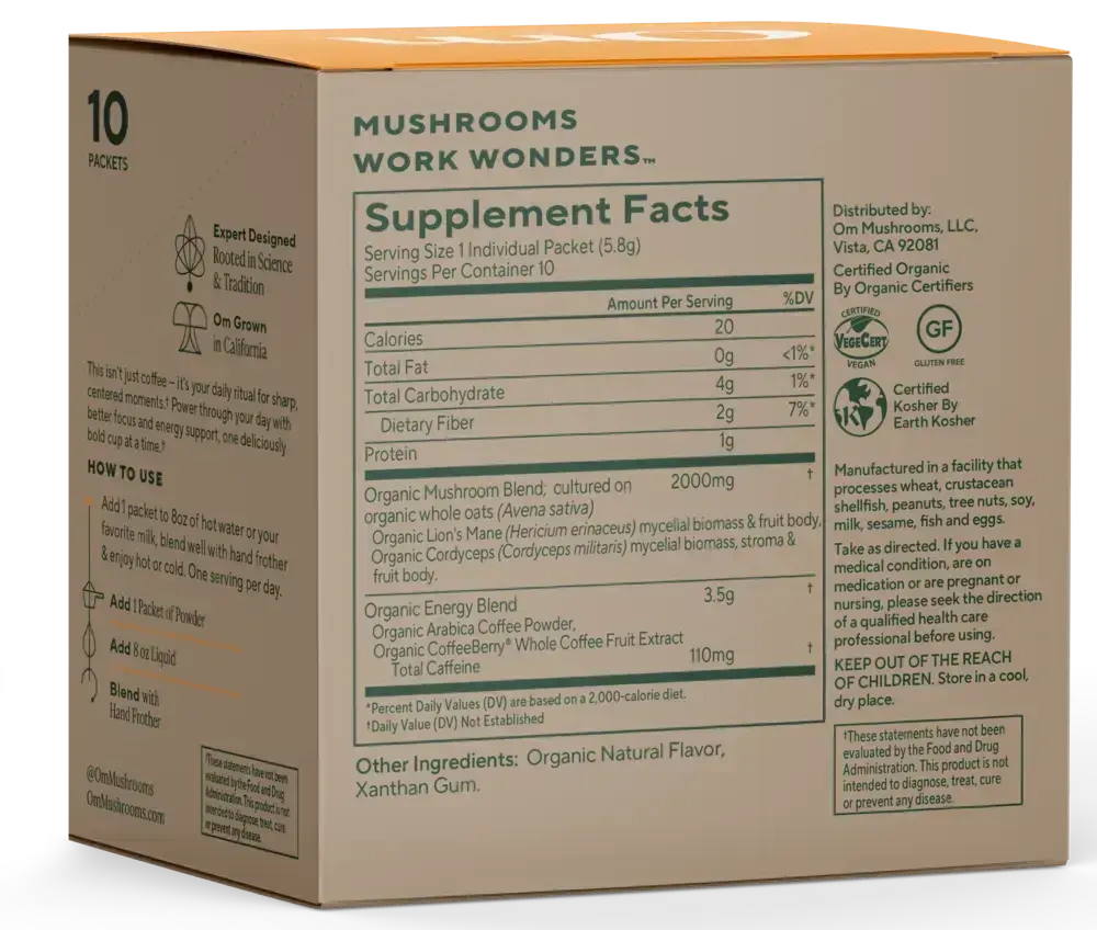 Product image for Mushroom Coffee 10 pack.