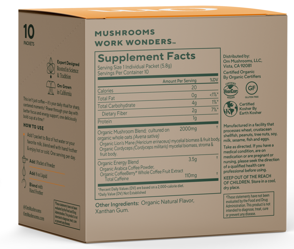 Product image for Mushroom Coffee 10 pack.