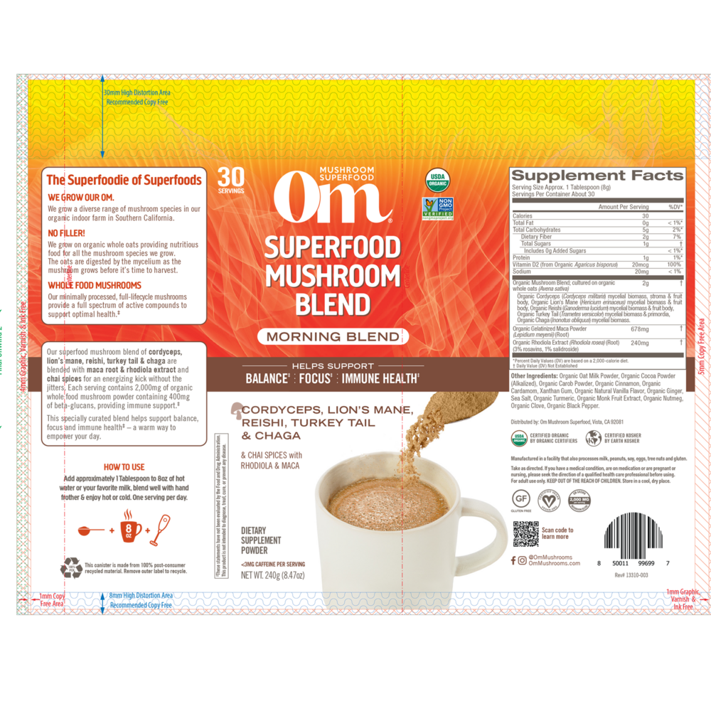 Product image for Mushroom Morning Energy Blend Powder.