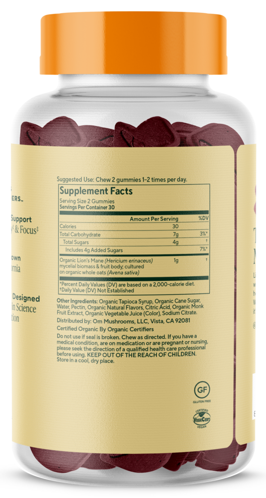Product image for Lion's Mane Mushroom Gummies.