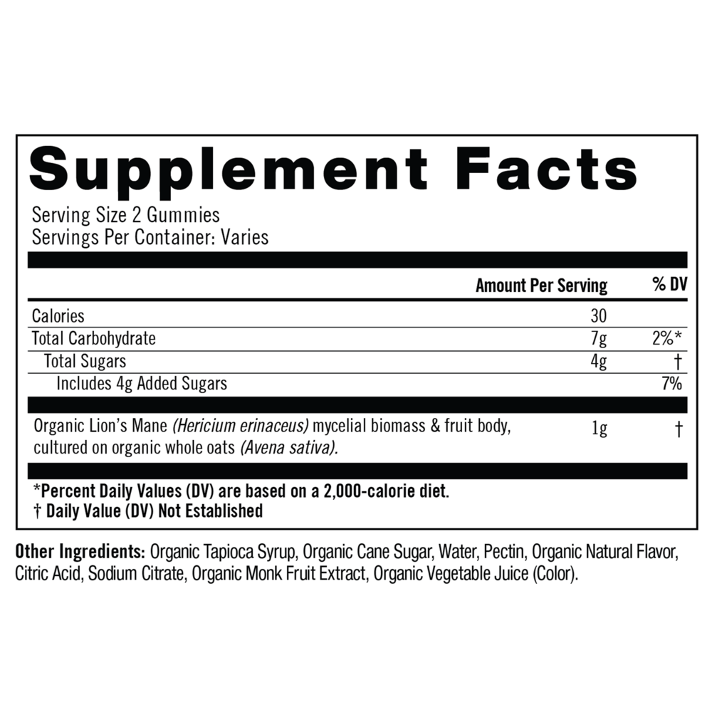 Product image for Lion's Mane Mushroom Gummies.