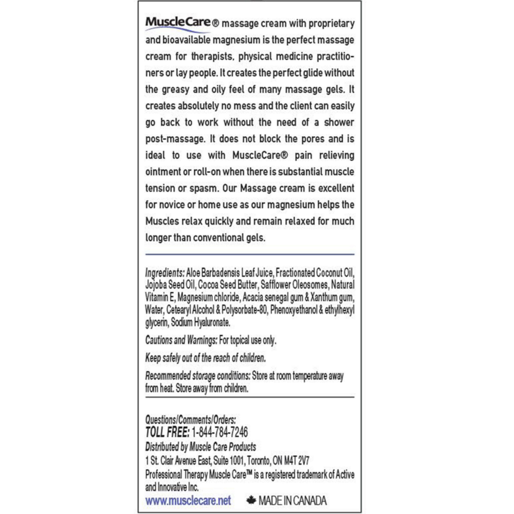 Product image for MuscleCare Massage Lotion.