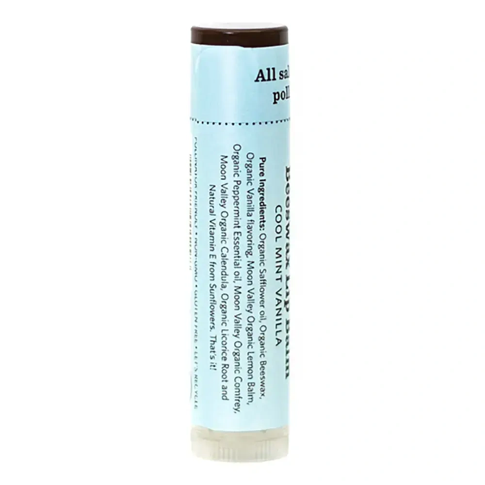 Product image for Beeswax Lip Balm Cool Mint Vanilla.