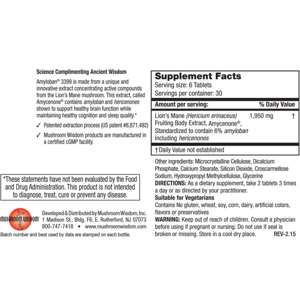 Product image for Lions Mane Amyloban.