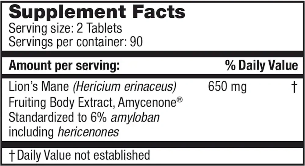 Product image for Lions Mane Amyloban.