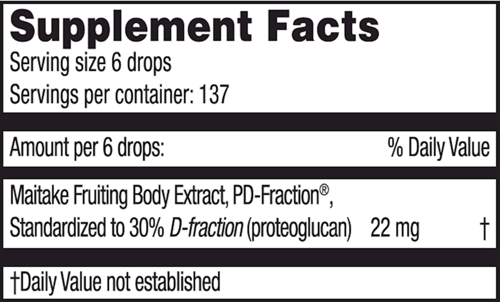 Product image for Pro Maitake D-Fraction 4X Liquid.