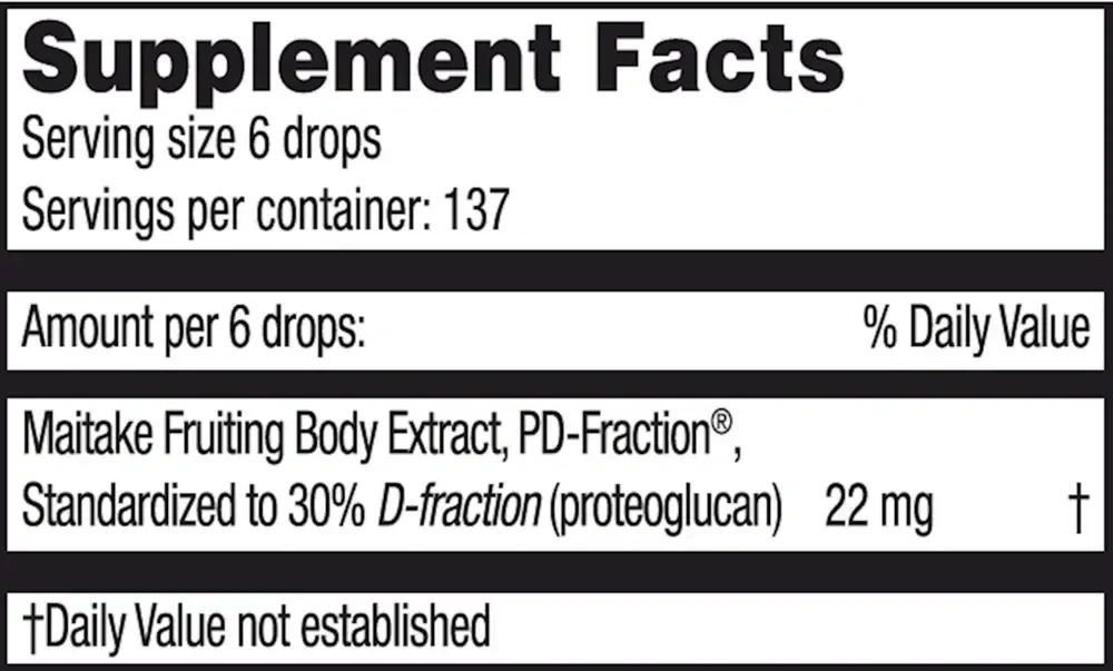 Product image for Pro Maitake D-Fraction 4X Liquid.