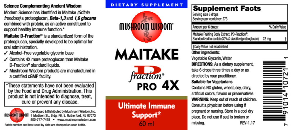 Product image for Pro Maitake D-Fraction 4X Liquid.