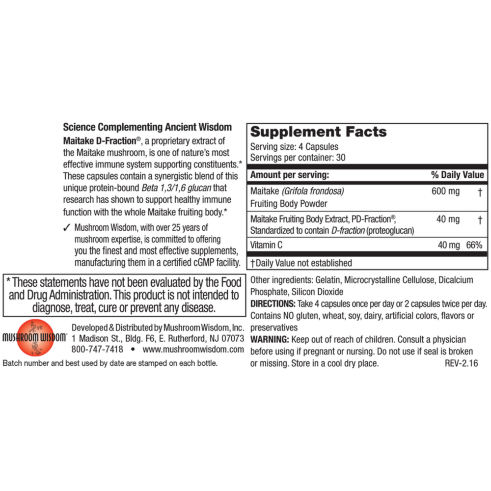 Product image for Maitake D-Fraction (Standard).