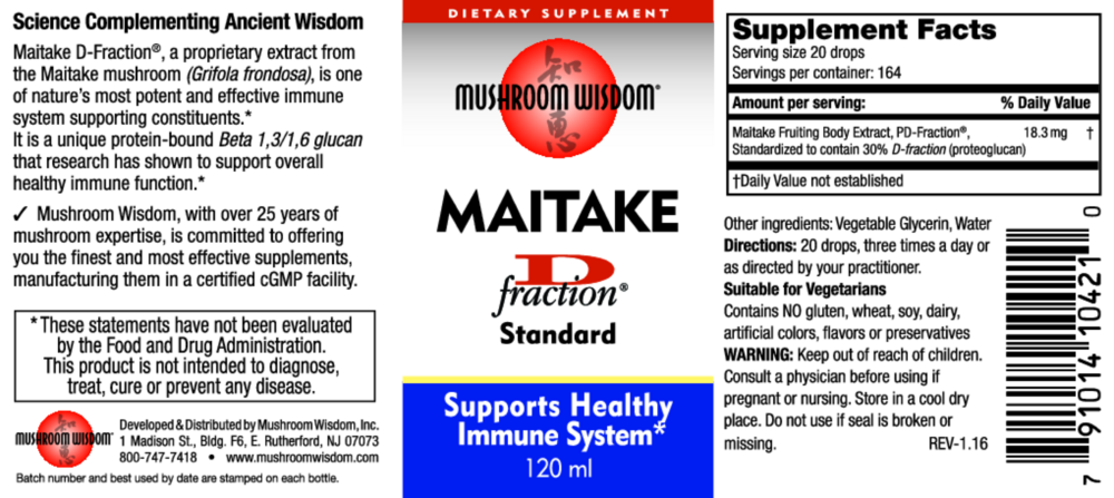 Product image for Maitake D-Fraction Liquid Standard.