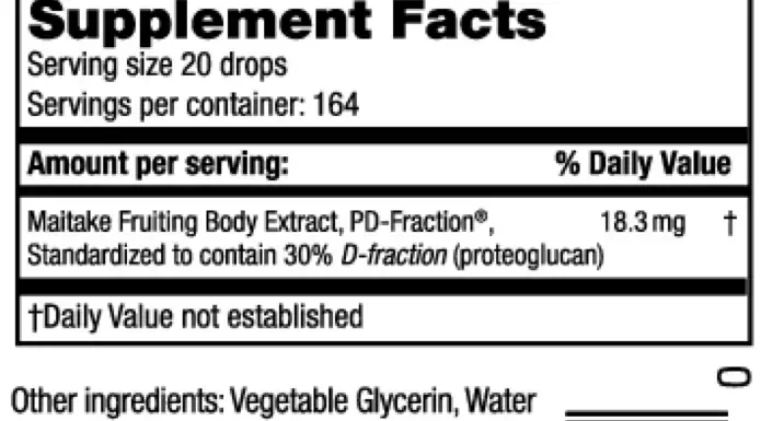 Product image for Maitake D-Fraction Liquid Standard.