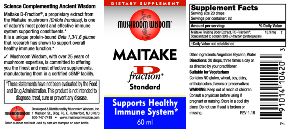 Product image for Maitake D-Fraction Liquid Standard.