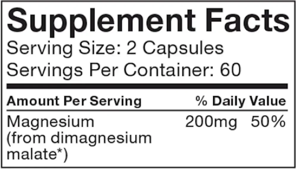 Product image for Magnesium Malate Cellular Support.