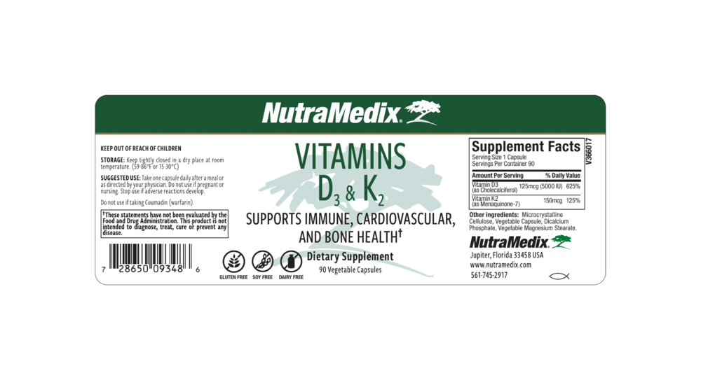 Product image for Vitamins D3 &amp; K2.