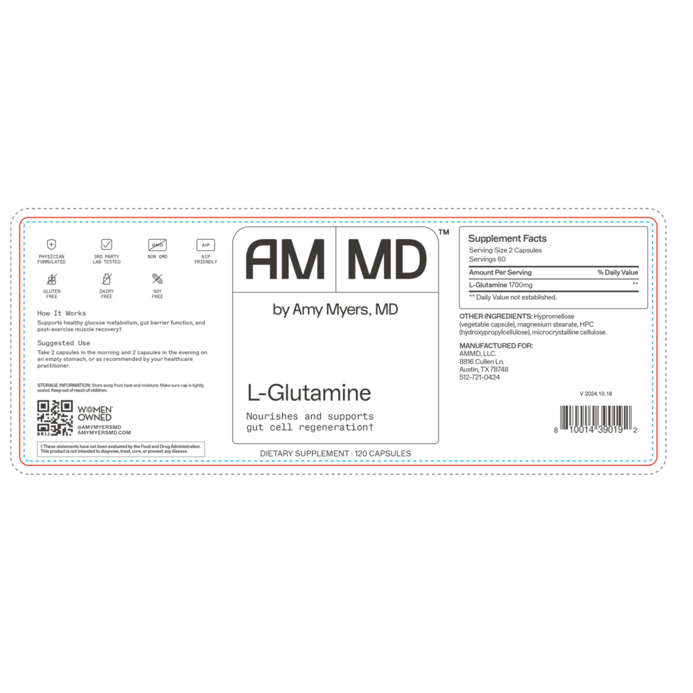 Product image for L-Glutamine Capsules.