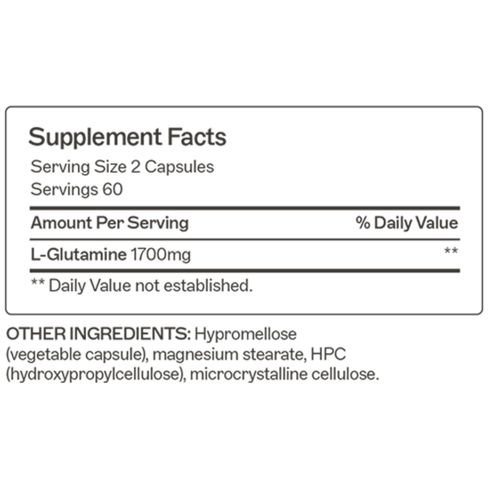 Product image for L-Glutamine Capsules.