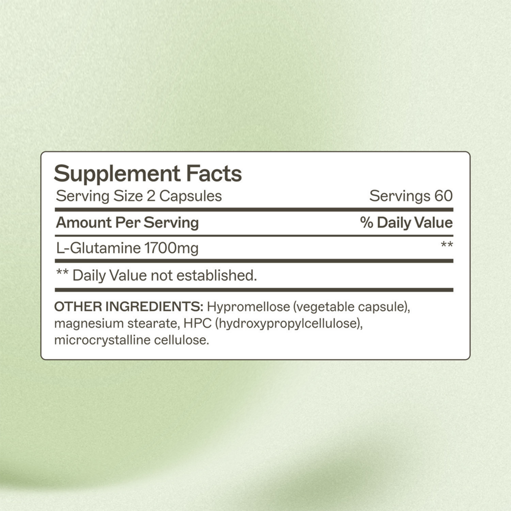 Product image for L-Glutamine Capsules.