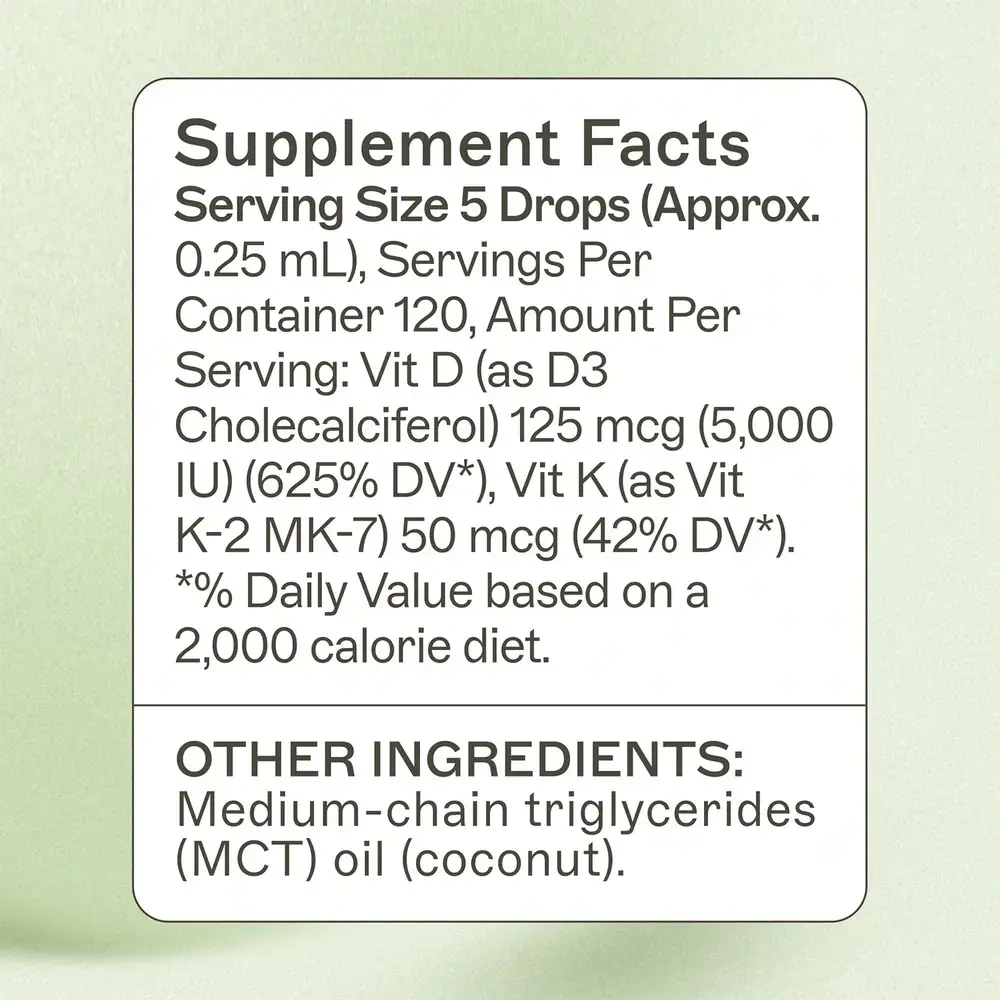Product image for Vitamin D3/K2 Liquid.