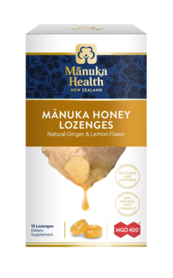 Manuka Honey Lemon & Ginger 15 lozenges
