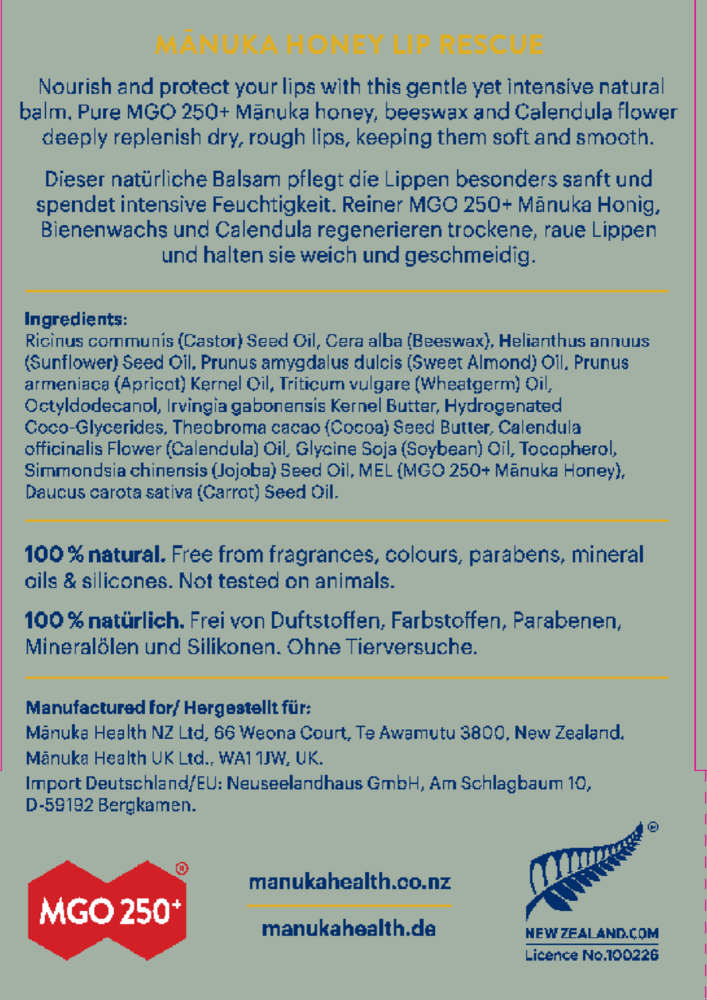 Product image for Manuka Honey Lip Balm.