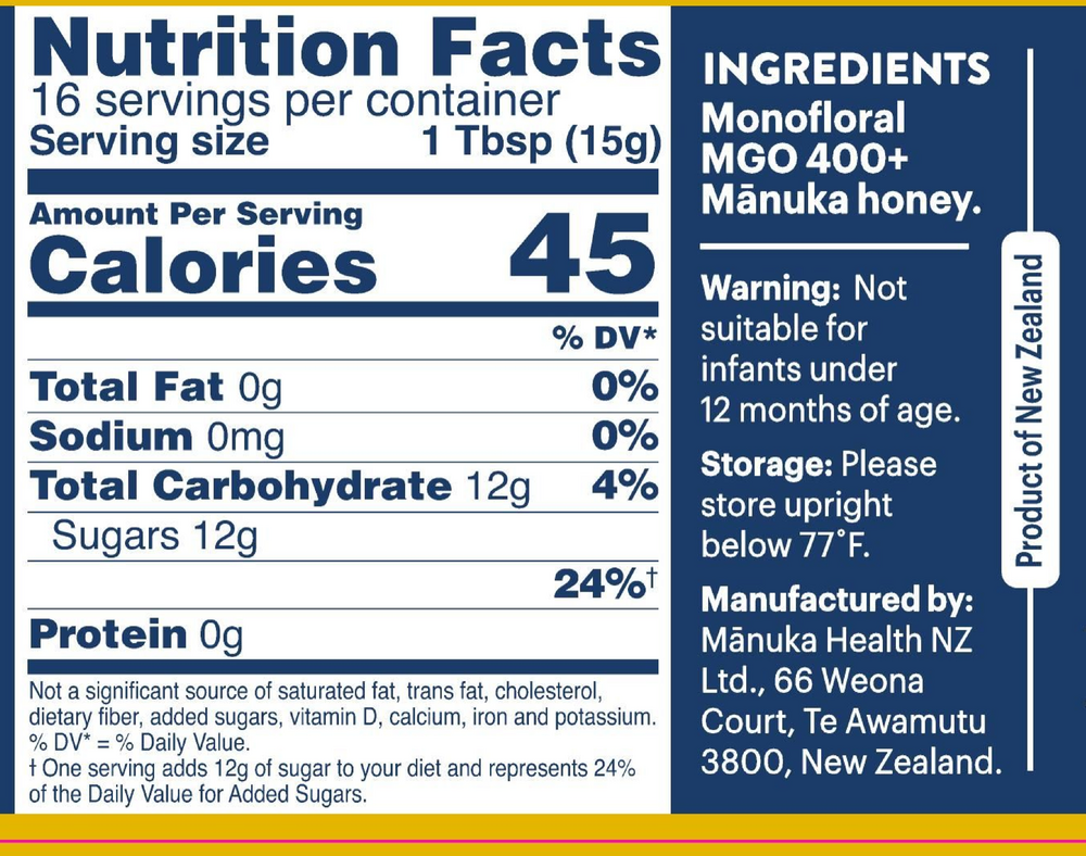 Product image for MGO 400+ Manuka Honey.