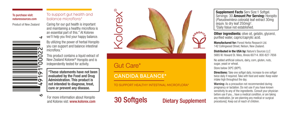Product image for Kolorex Gut Care / Candida Balance.