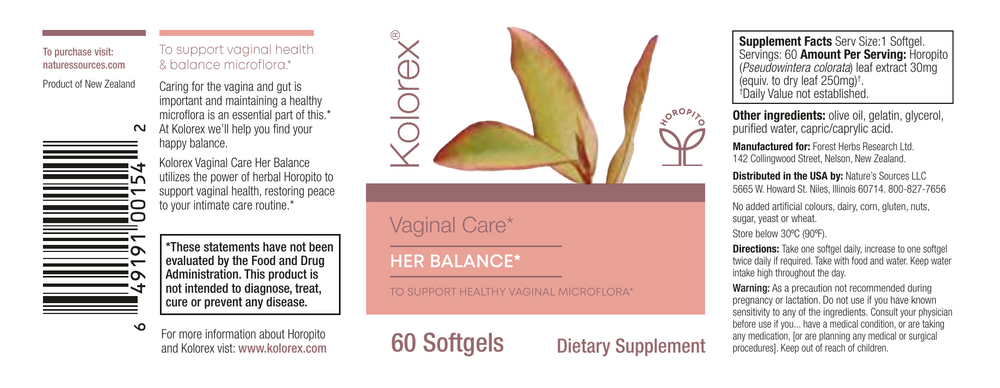 Product image for Kolorex® Vaginal Care HerBalance.