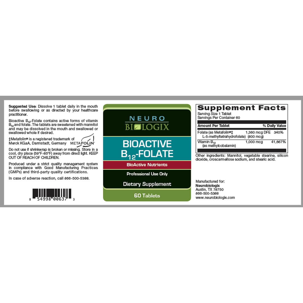 Product image for BioActive B12 Folate.