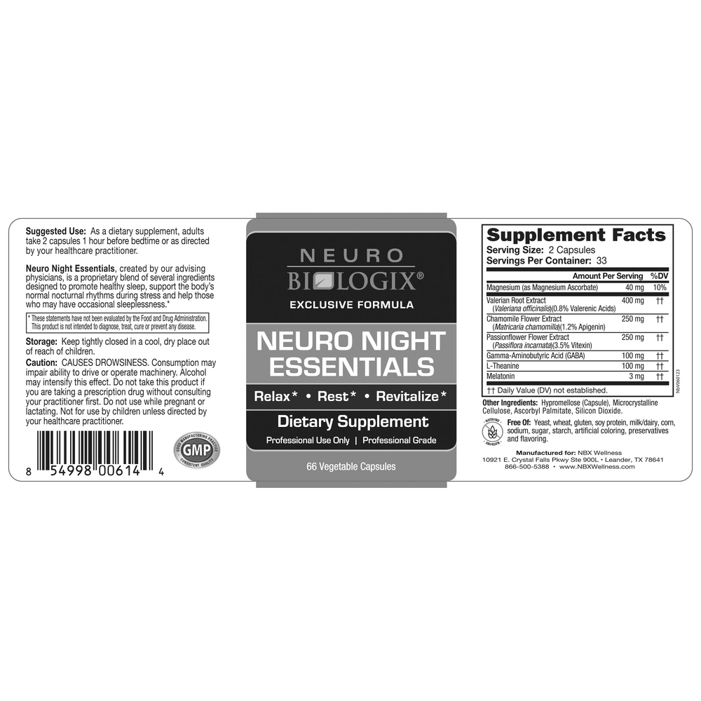 Product image for Neuro Night Essentials.