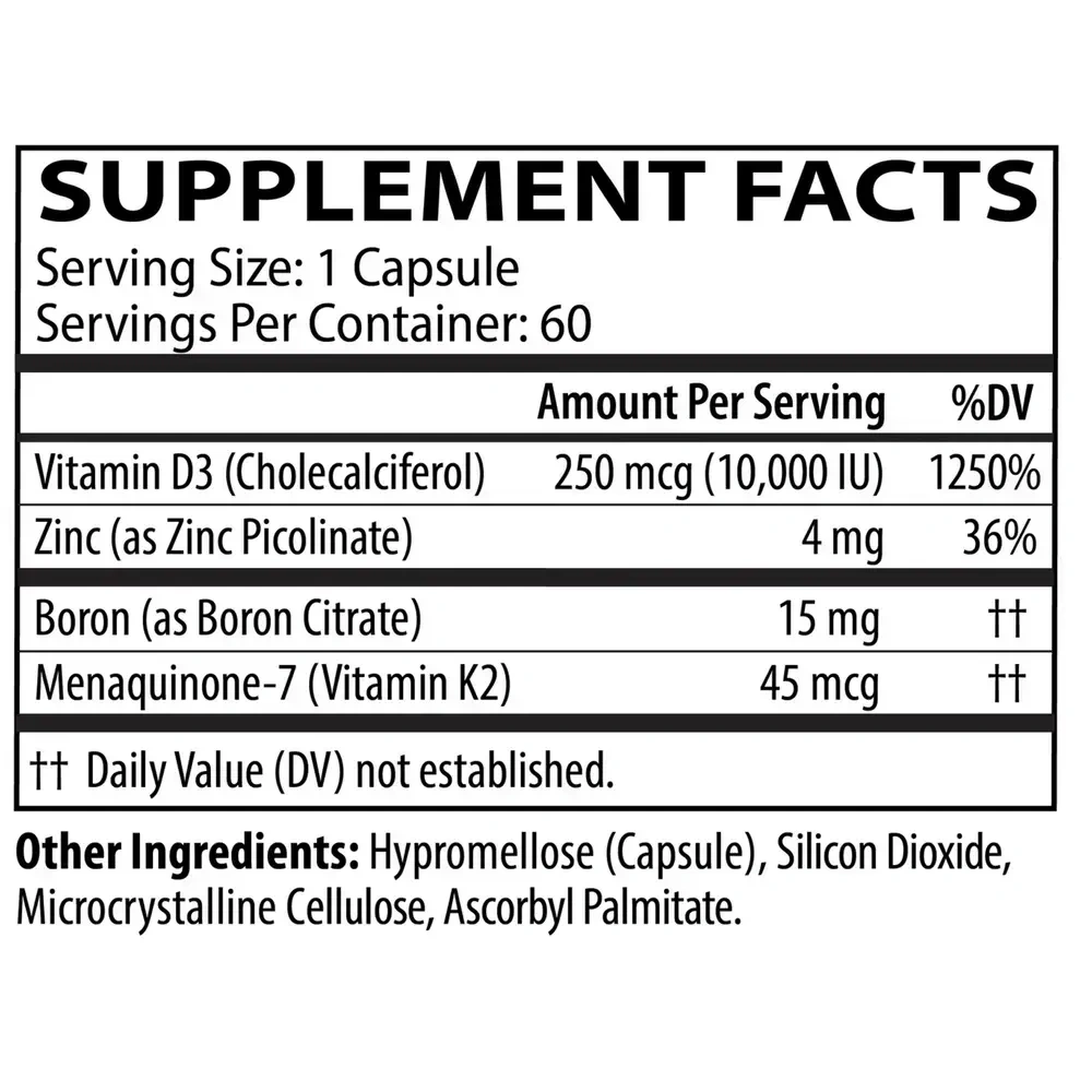 Product image for Vitamin D3+K2 Cofactor Complex.