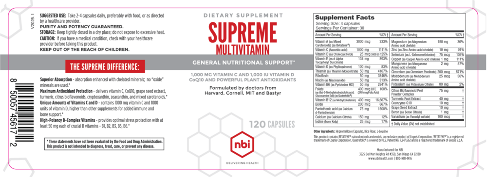 Product image for Supreme Multivitamin.
