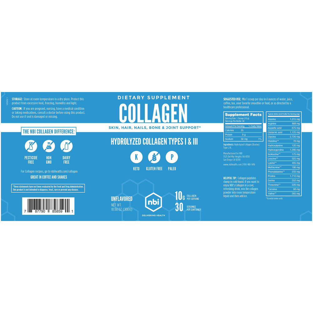Product image for Collagen Types I &amp; III Powder.