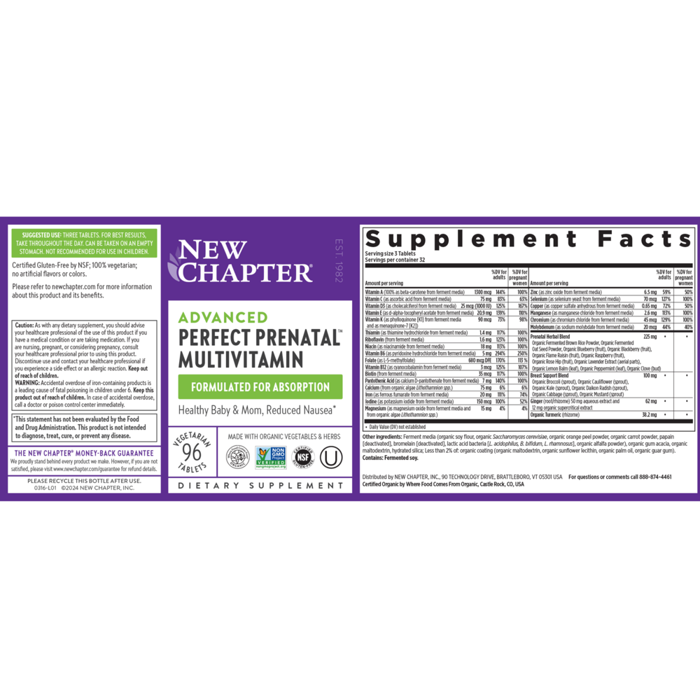 Product image for Perfect Prenatal Multivitamin.