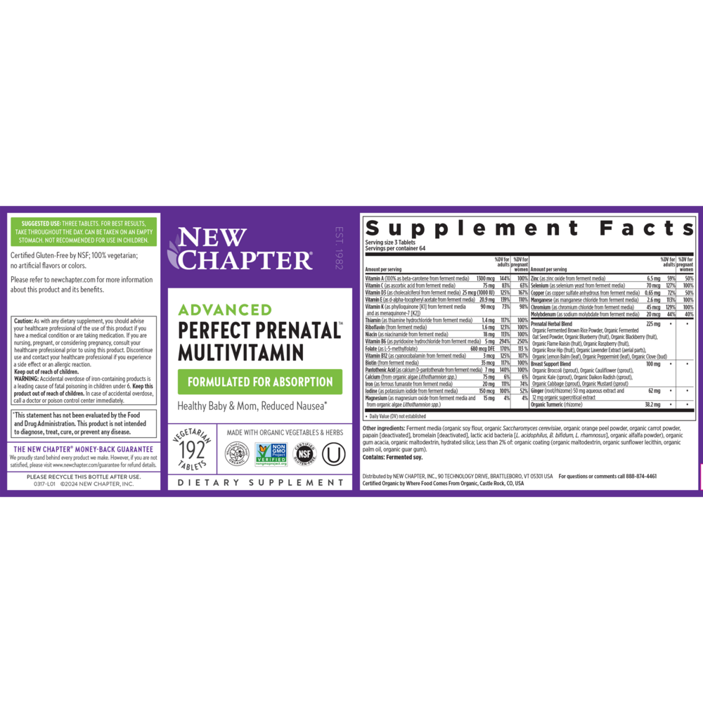 Product image for Perfect Prenatal Multivitamin.