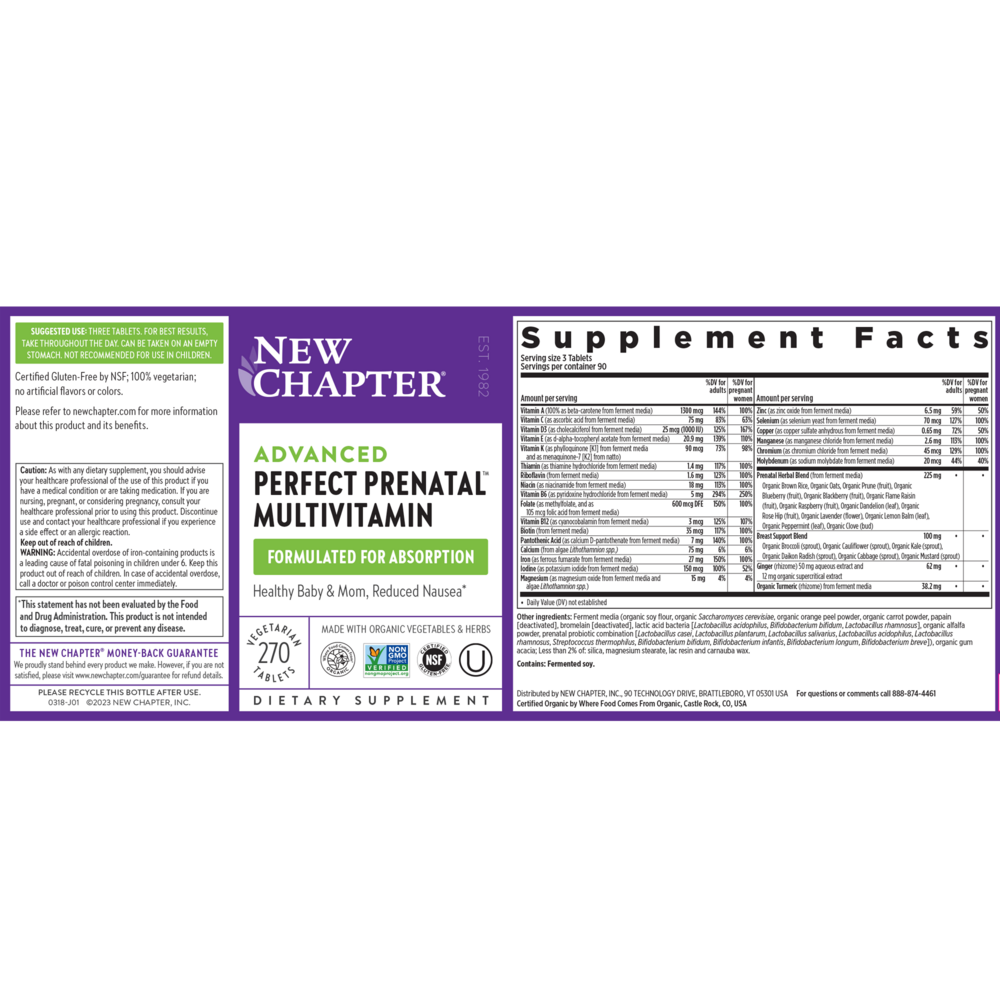 Product image for Perfect Prenatal Multivitamin.