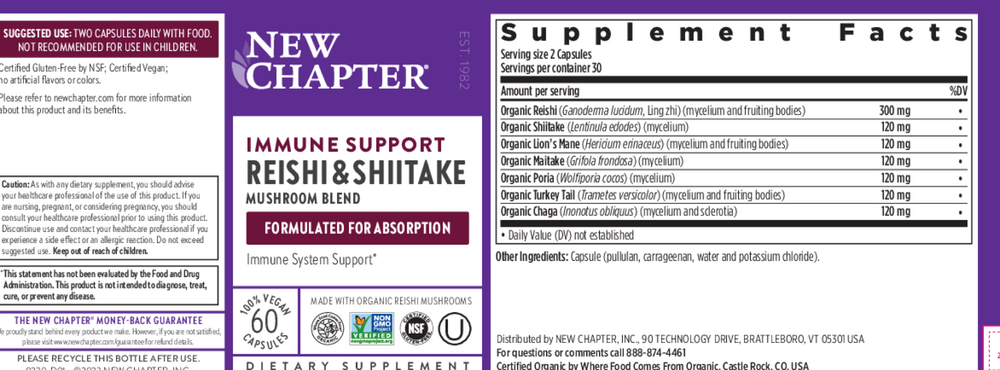 Product image for Immune Support Reishi &amp; Shiitake.