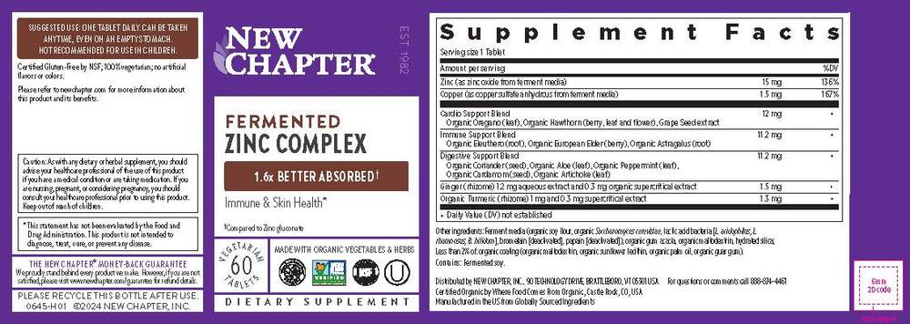 Product image for Fermented Zinc Complex.