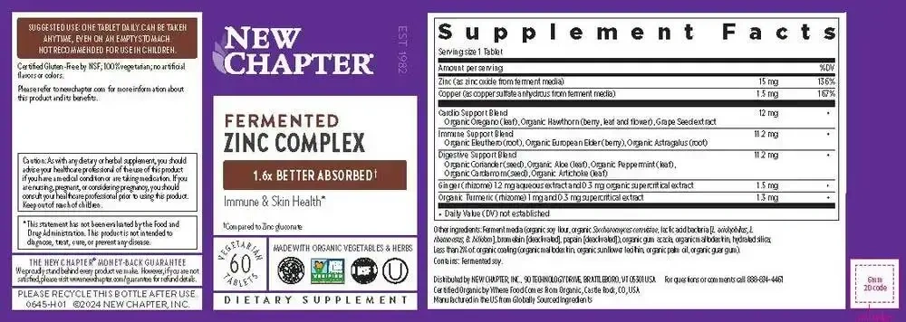 Product image for Fermented Zinc Complex.