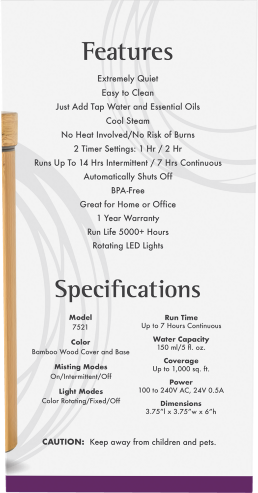 Product image for Ultrasonic Bamboo Diffuser.