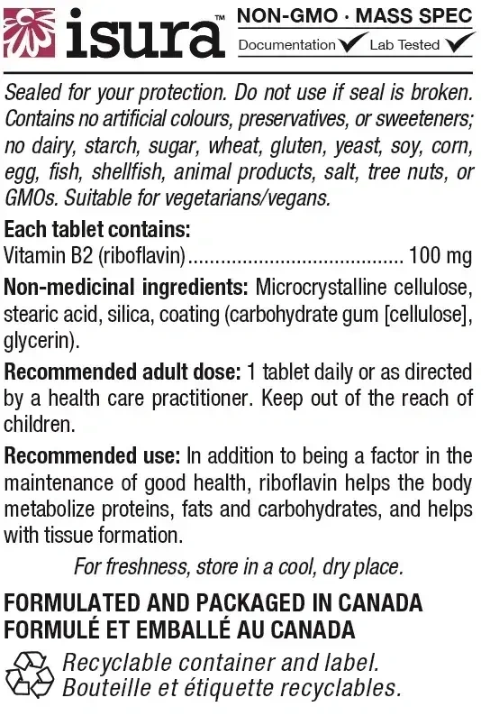 Product image for Vitamin B2 100 mg.