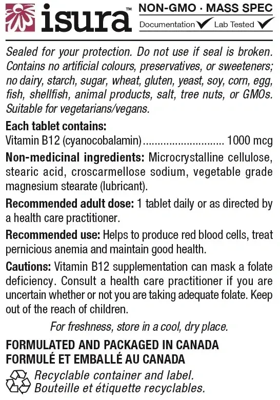 Product image for Vitamin B12 1000 mcg.