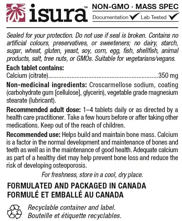 Product image for Calcium Factor+ Citrate 350 mg.