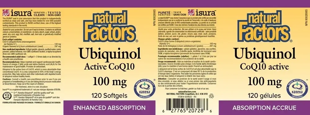 Product image for Ubiquinol Active CoQ10 100 mg.
