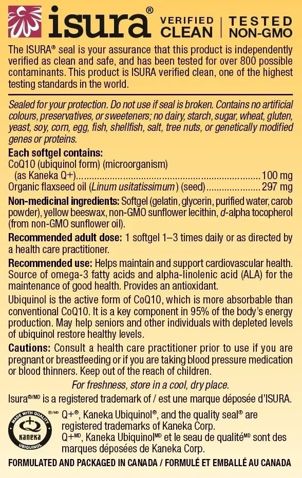 Product image for Ubiquinol Active CoQ10 100 mg.