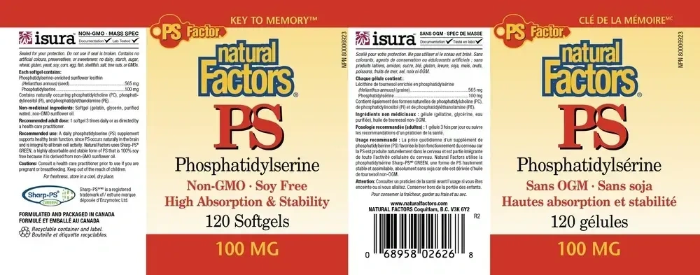 Product image for PS Phosphatidylerine 100 mg.