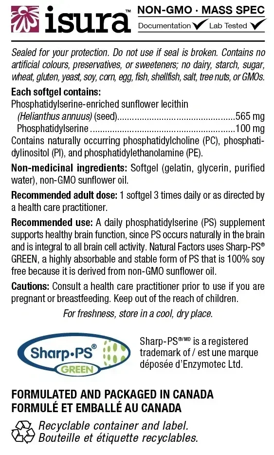 Product image for PS Phosphatidylerine 100 mg.