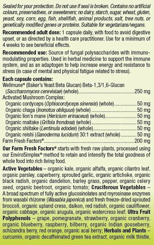 Product image for Super Mushroom 6 Organic Mushrooms &amp; Beta Glucan.