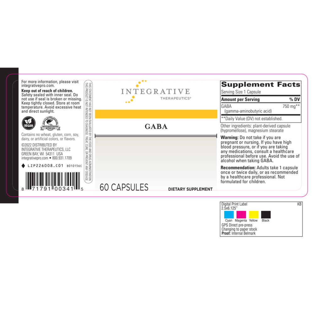 Product image for GABA 750mg.